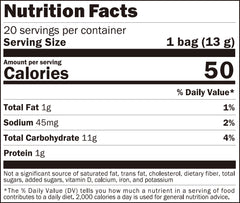 Premium White Shrimp Chips 20-pack Nutrition Facts