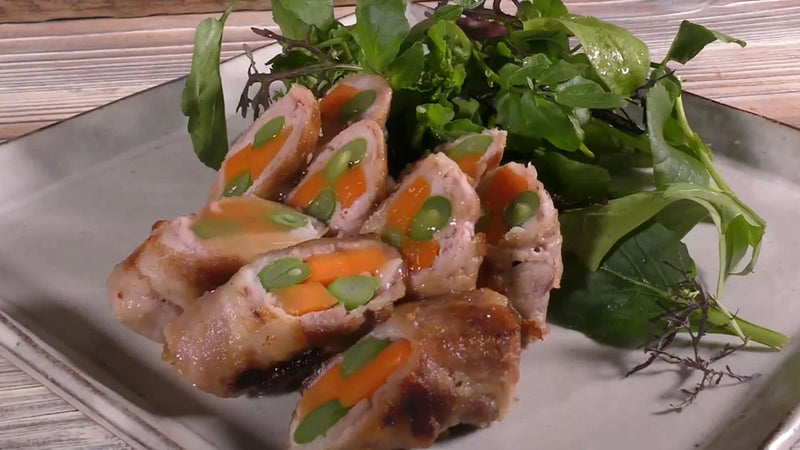 Pork-Wrapped Greens & Carrots