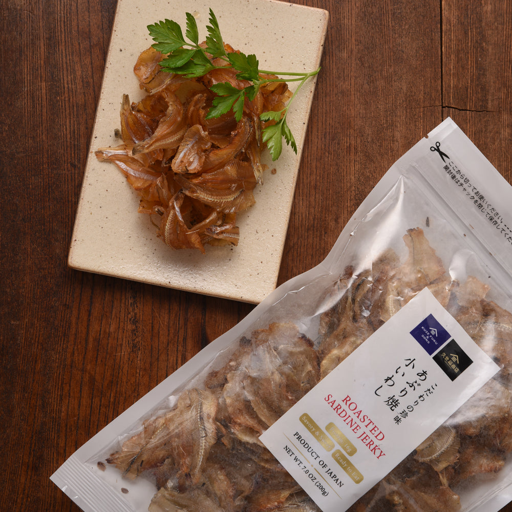 
                  
                    ROASTED SARDINE JERKY
                  
                