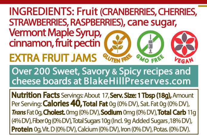 Holiday Jam nutrition facts