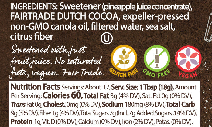 Naked Chocolate Sea Salt Spread nutrition facts
