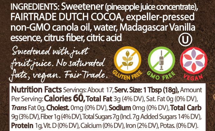 Naked Classic Chocolate Spread nutrition facts