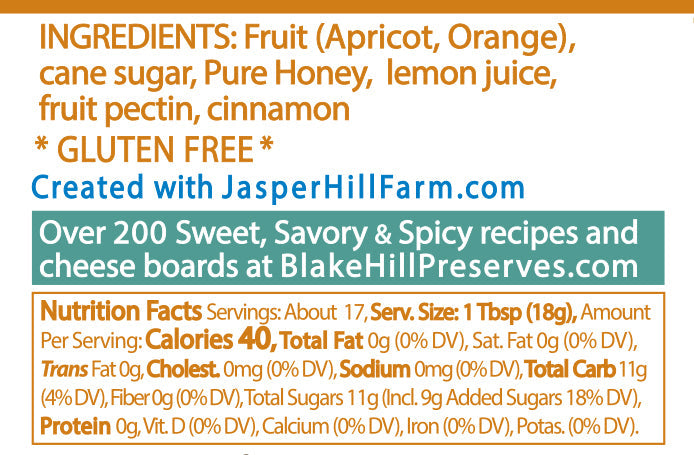 Apricot with Orange & Honey nutrition facts