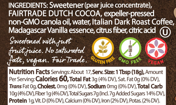 Naked Chocolate Espresso nutrition facts