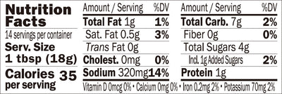 Nutrition for Kuze Fuku Nori Seaweed Spread 9.3 oz (265g)